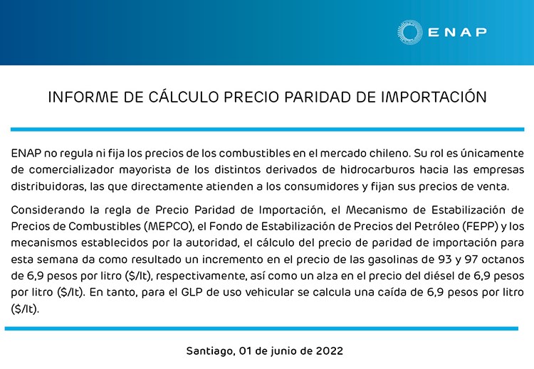Bencinas Bencinas vuelven a subir.
